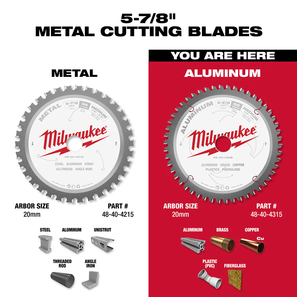 Milwaukee 5-7/8" 50T Aluminum Metal Cutting Circular Saw Blade 48-40-4315 - Image 6