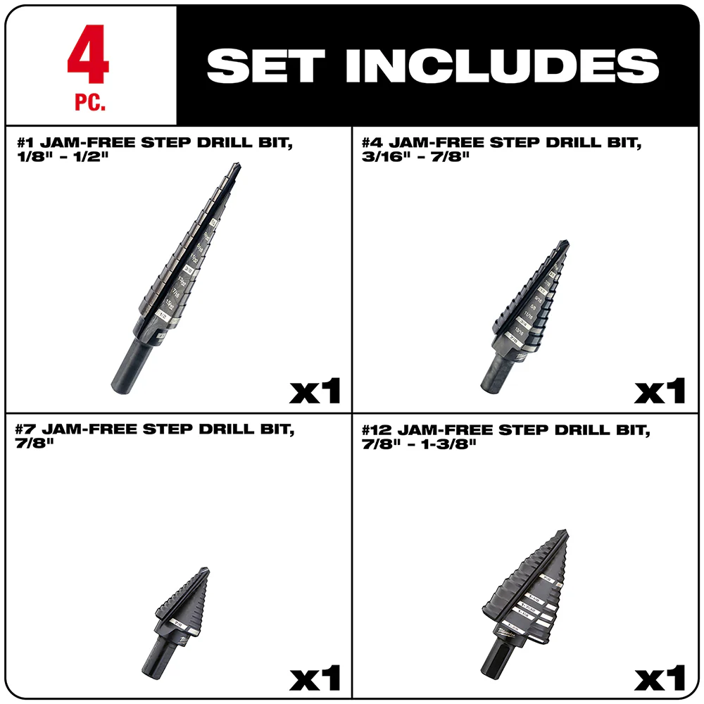 Milwaukee 4-Piece Step Drill Bit Set 48-89-9223 - Image 5