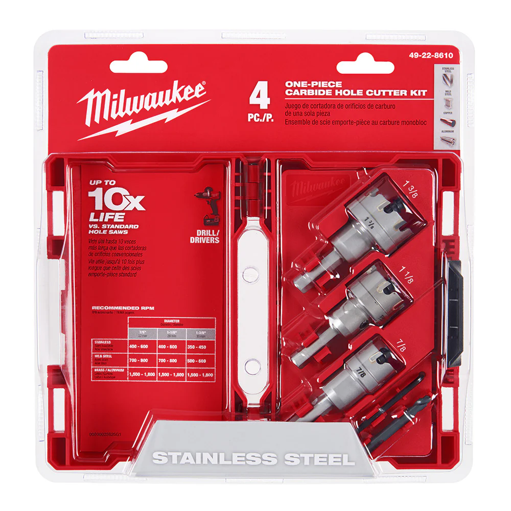 Milwaukee One-Piece Carbide Cutter 4-Piece Set 49-22-8610 - Image 2