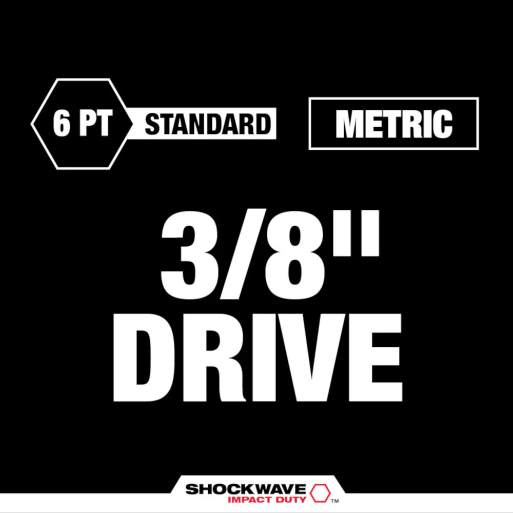 Milwaukee SHOCKWAVE Impact Duty 3/8" Drive Metric Standard Socket Set 49-66-7036 - Image 4