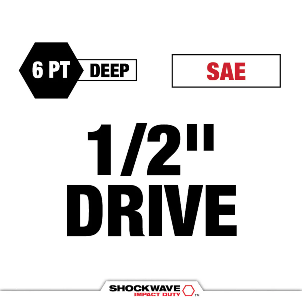 Milwaukee SHOCKWAVE Impact Duty 1/2" Drive 3/4" SAE Lug Nut Wheel Socket 49-66-7810 - Image 3