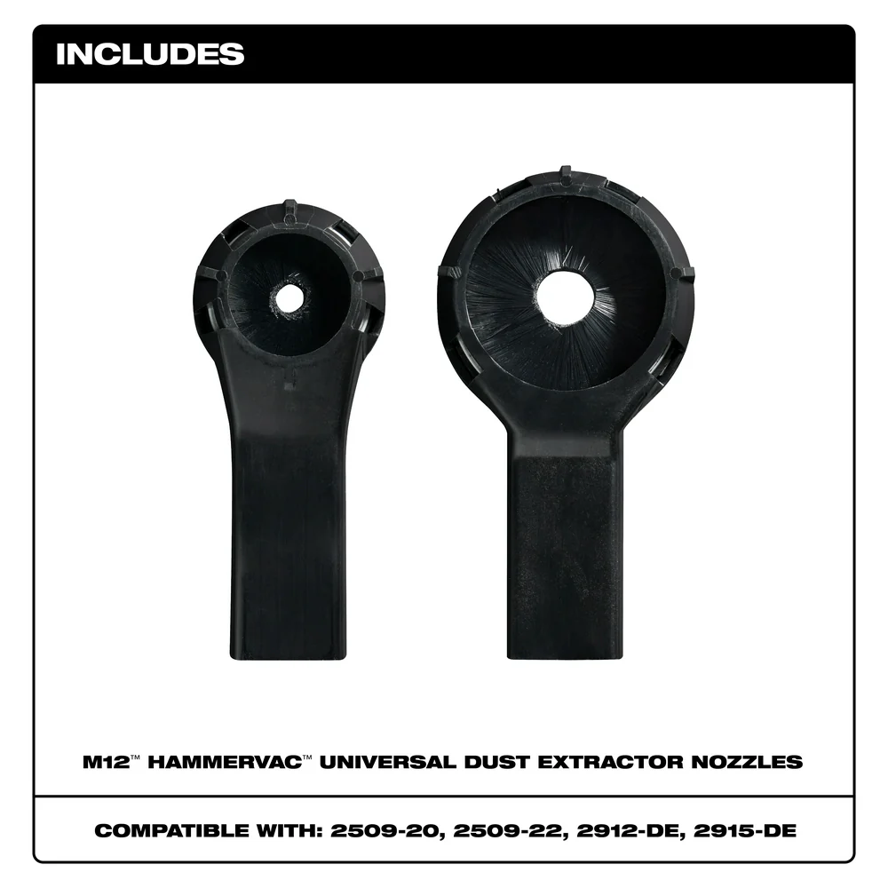 Milwaukee M12 HAMMERVAC Universal Dust Extractor Nozzles 49-90-2302 - Image 3
