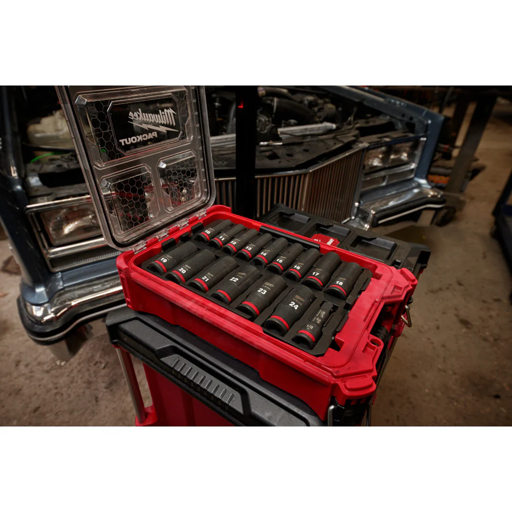 Milwaukee SHOCKWAVE Impact Duty 1/2" Drive Metric Deep 16PC Impact Socket Set with PACKOUT 49-66-6803 - Image 12