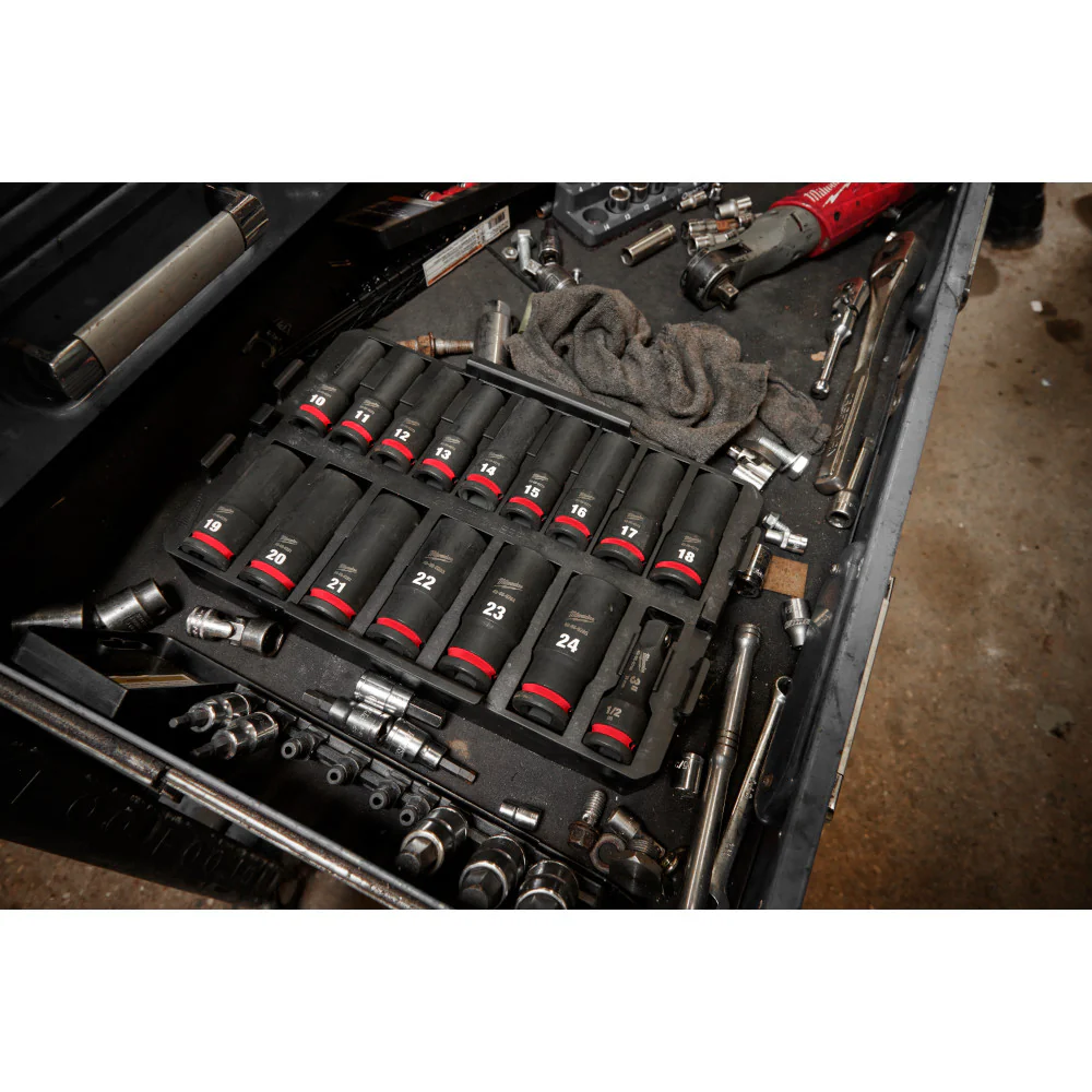 Milwaukee SHOCKWAVE Impact Duty 1/2" Drive 16PC Metric Deep Socket Set 49-66-6818 - Image 12