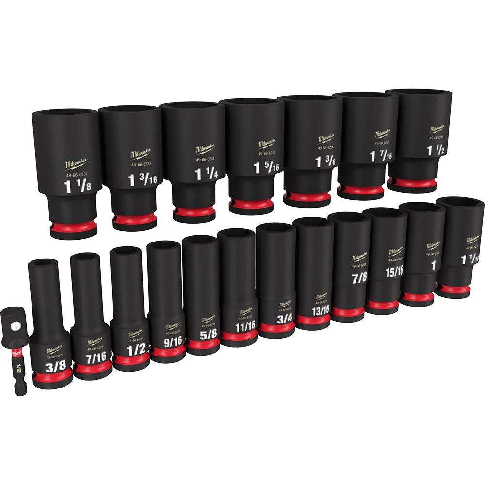 Milwaukee SHOCKWAVE Impact Duty 1/2 in. Drive SAE Deep 6 Point Socket Set (19-Piece) 49-66-7012 - Image 5