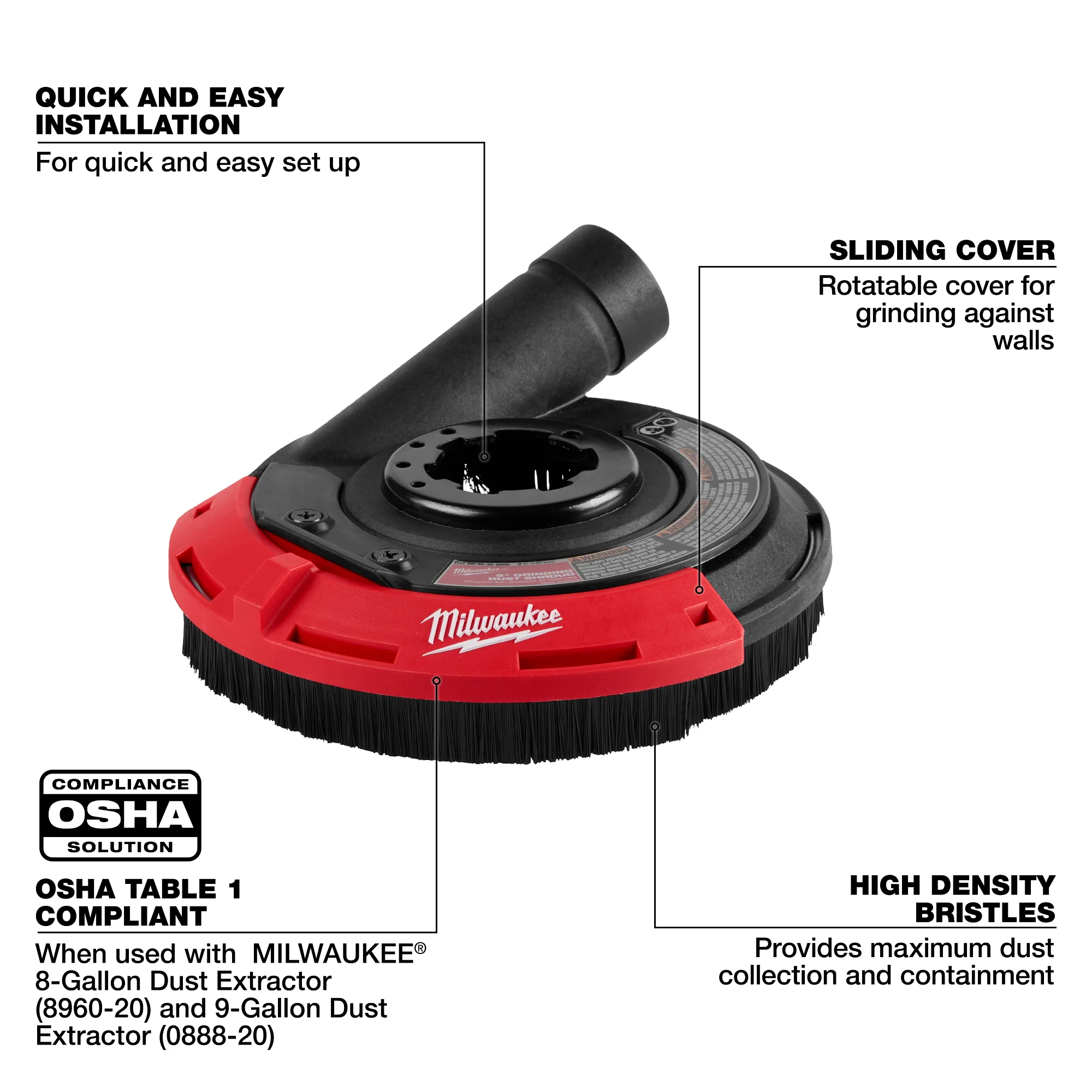 Milwaukee 5" Surface Grinding Dust Shroud 49-40-6200 - Image 4