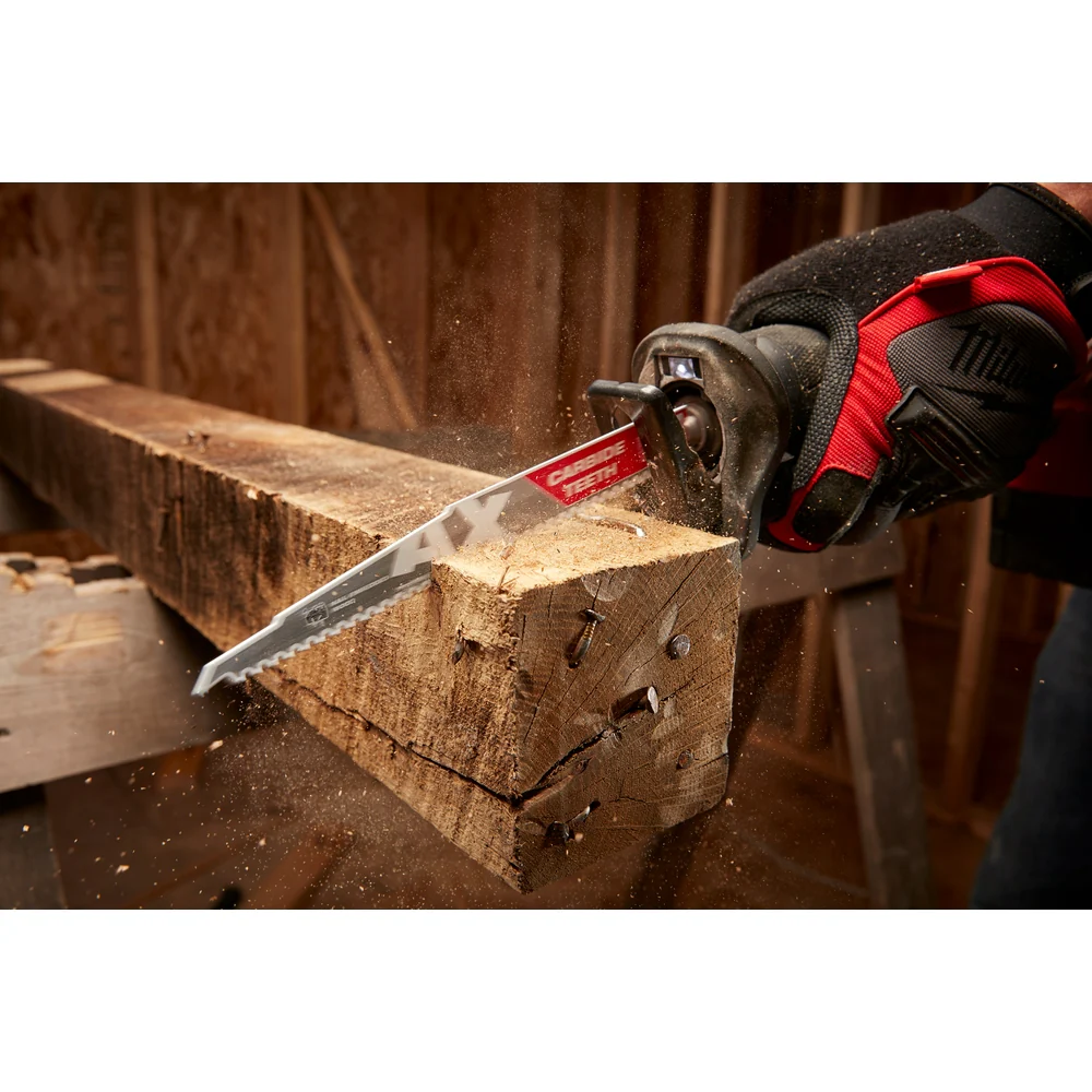 Milwaukee 6" 5 TPI The AX™ with Carbide Teeth SAWZALL® Reciprocating Saw Blade 48-00-5321 - Image 80