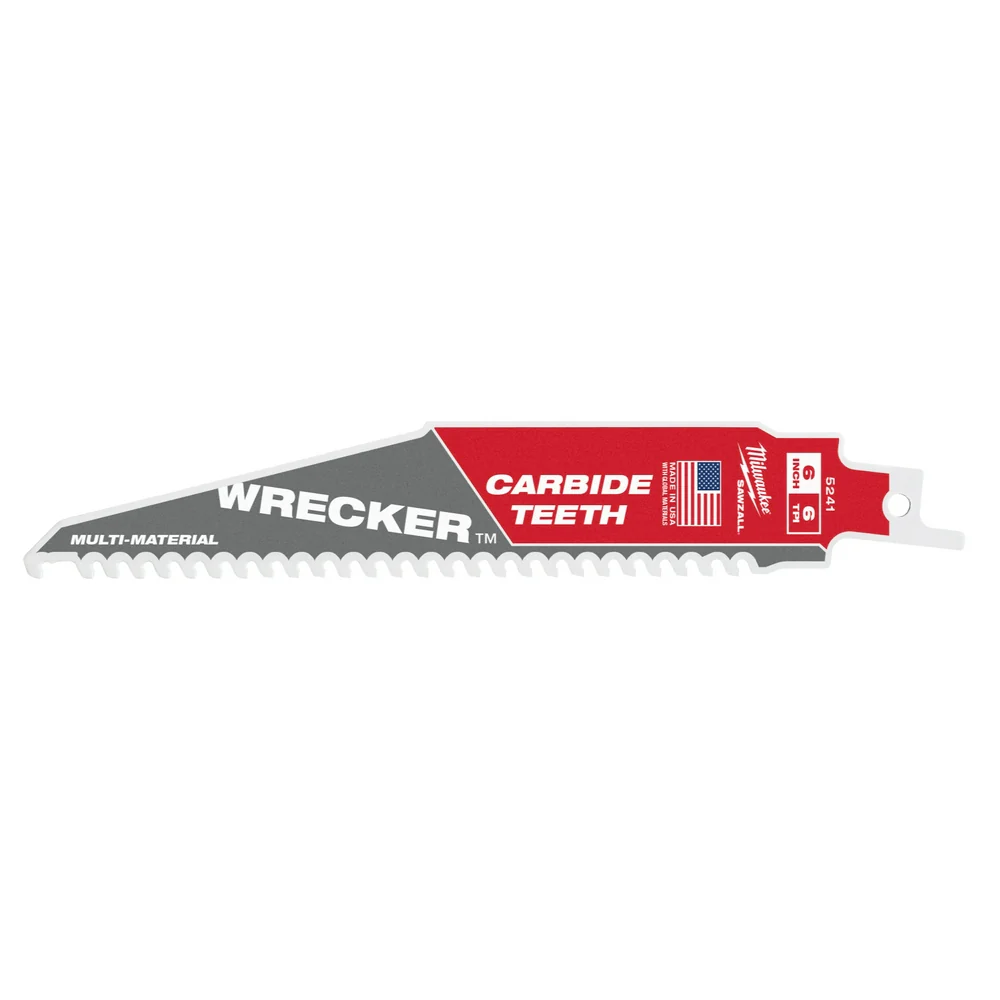 Milwaukee WRECKER Carbide Teeth SAWZALL Blade 6" 48-00-5341 - Image 2