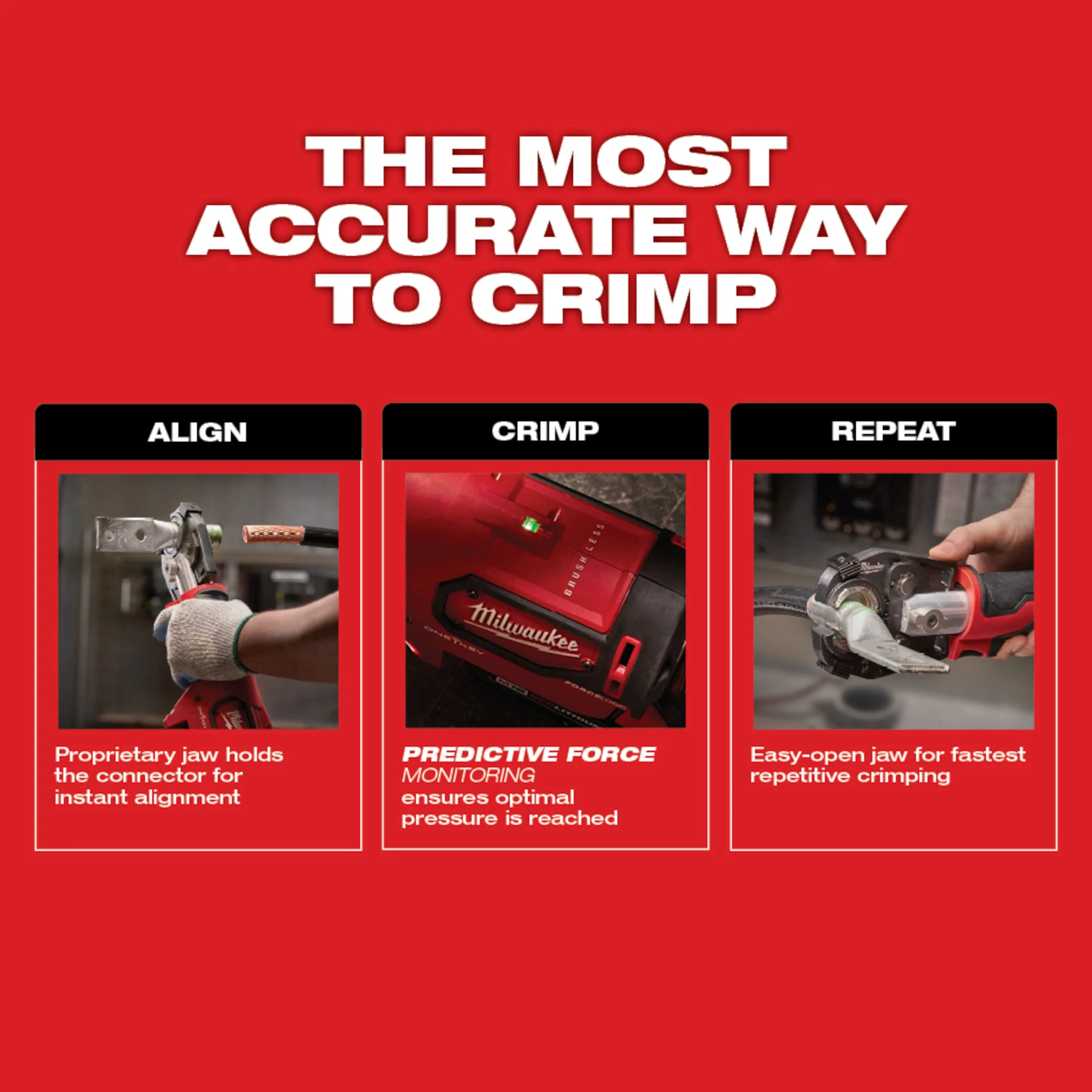 Milwaukee M18 FORCE LOGIC 750 MCM Cu/Al Crimper Kit 2679-750AL - Image 4