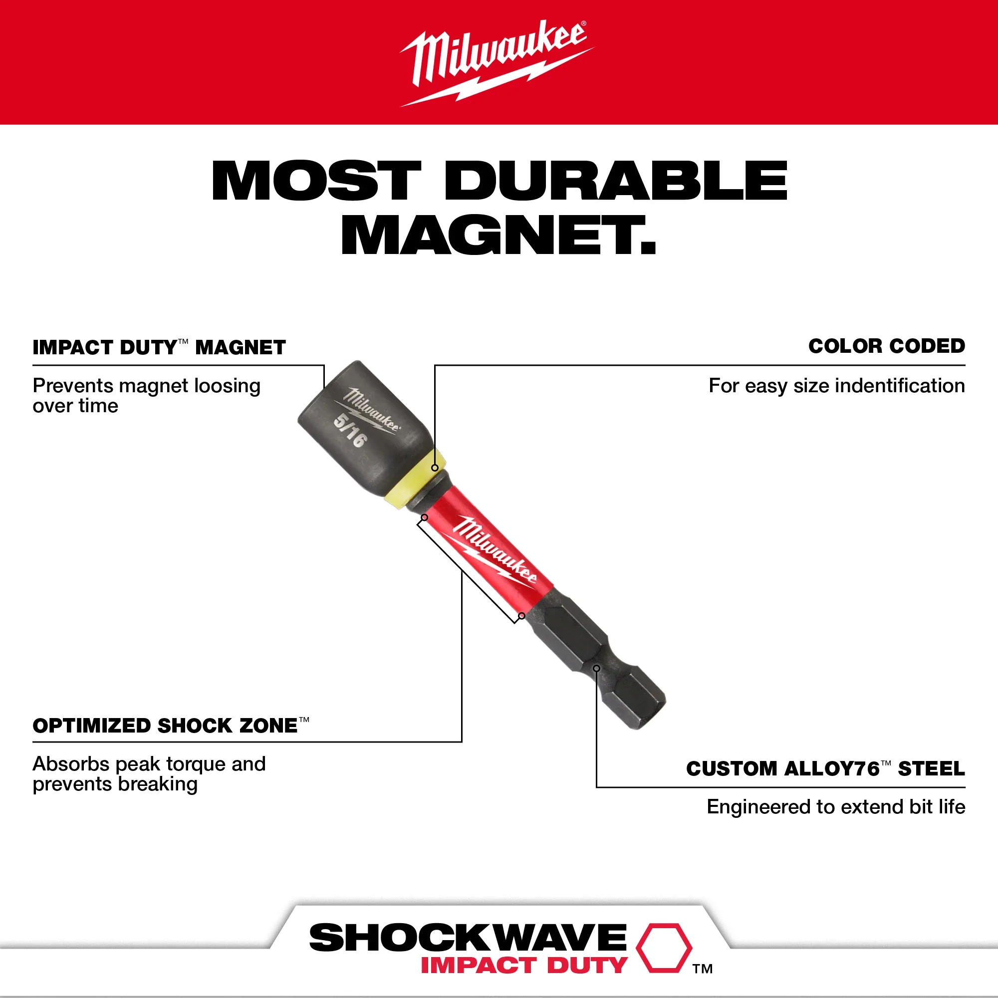 Milwaukee 9/16" X 2-9/16" MAG NTDVR 49-66-4738 - Image 3