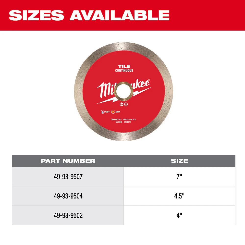 Milwaukee 4-1/2" Continuous Tile Diamond Blade 49-93-9502 - Image 14