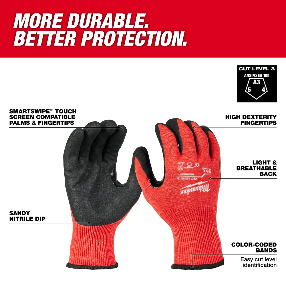 Milwaukee Cut Level 3 Nitrile Dipped Gloves 48-73-8630 - Image 8