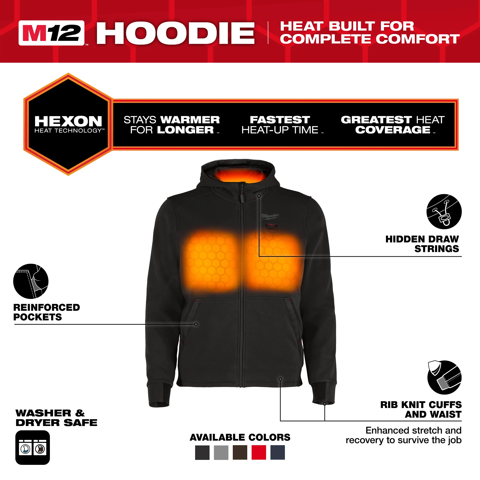 Milwaukee HEATED HOODIE ONLY - BLACK M M200B-20M - Image 2