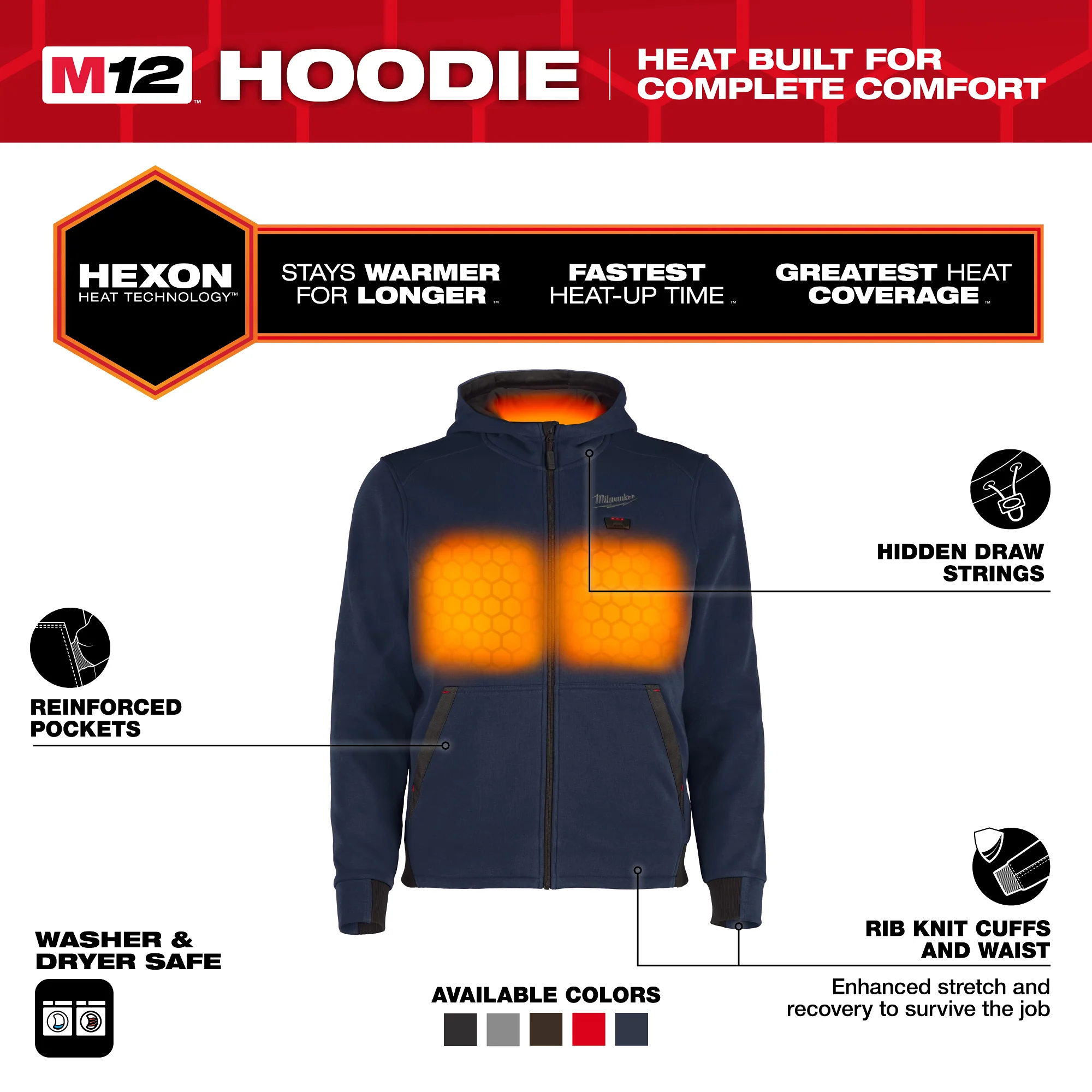 Milwaukee HEATED HOODIE ONLY - BLUE 2X M200U-202X - Image 2