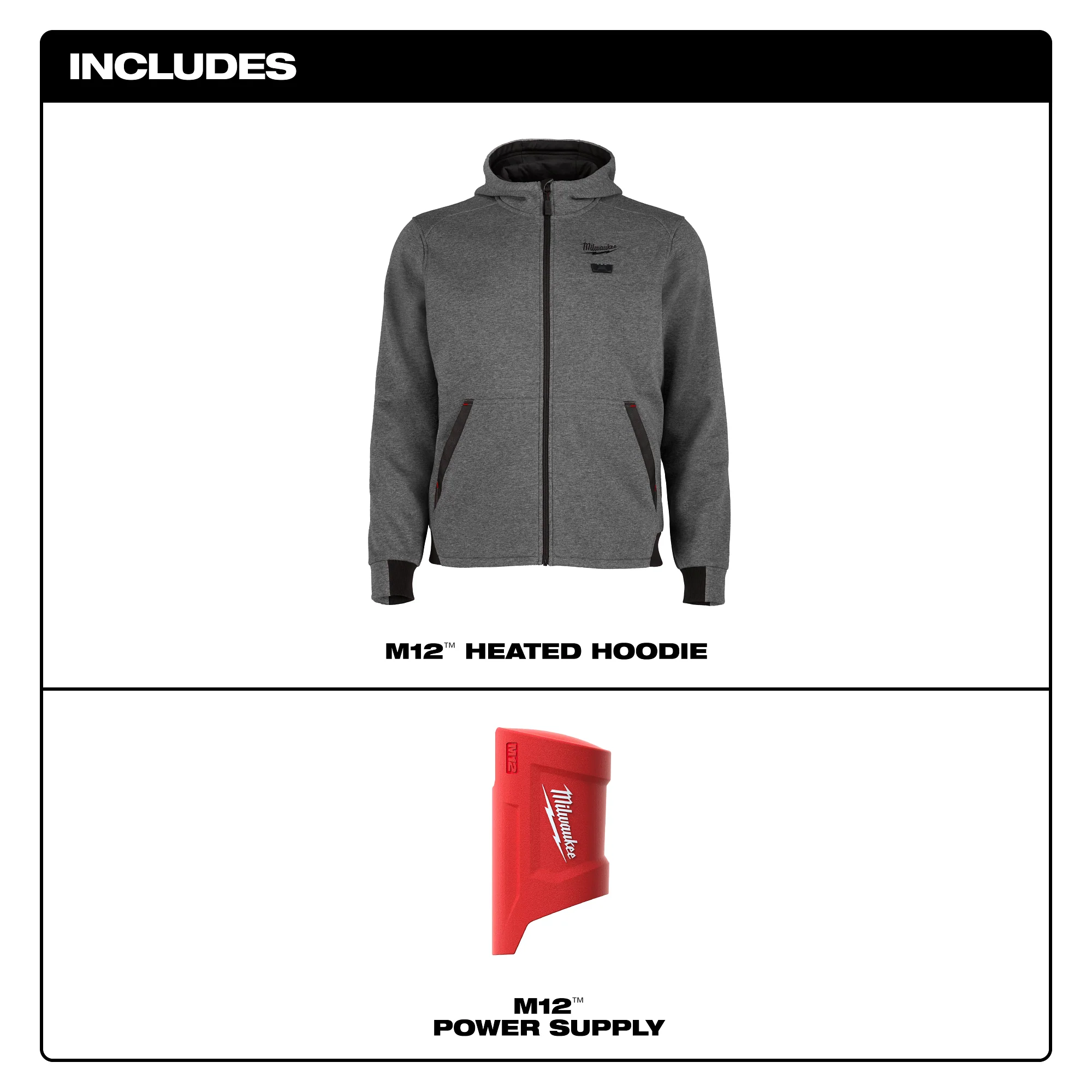 Milwaukee HEATED HOODIE ONLY - GRAY 2X M200G-202X - Image 3