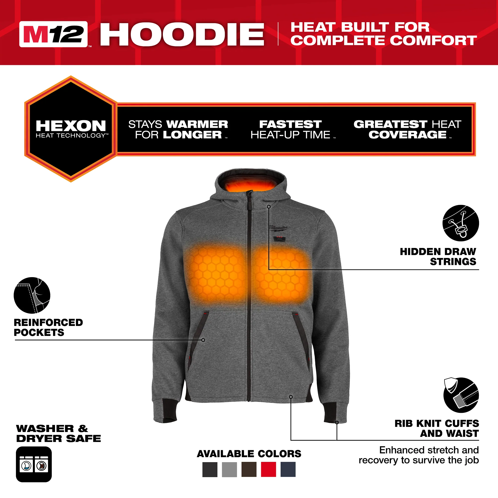 Milwaukee HEATED HOODIE ONLY - GRAY M M200G-20M - Image 2