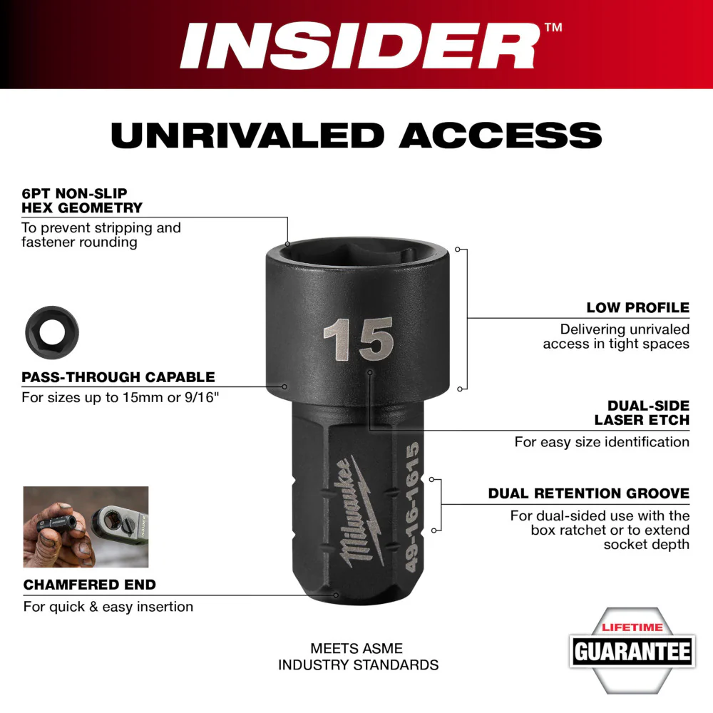 Milwaukee INSIDER Box Ratchet 6 Point Socket 10mm M12 FUEL 49-16-1641 - Image 16