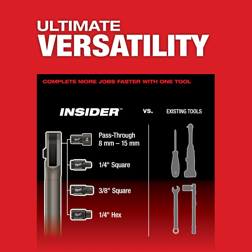 Milwaukee M12 FUEL INSIDER Extended Reach Box Ratchet Kit M12 3050-21 + FREE  M12 3/8" Cordless Ratchet M12 2457-20 - Image 9