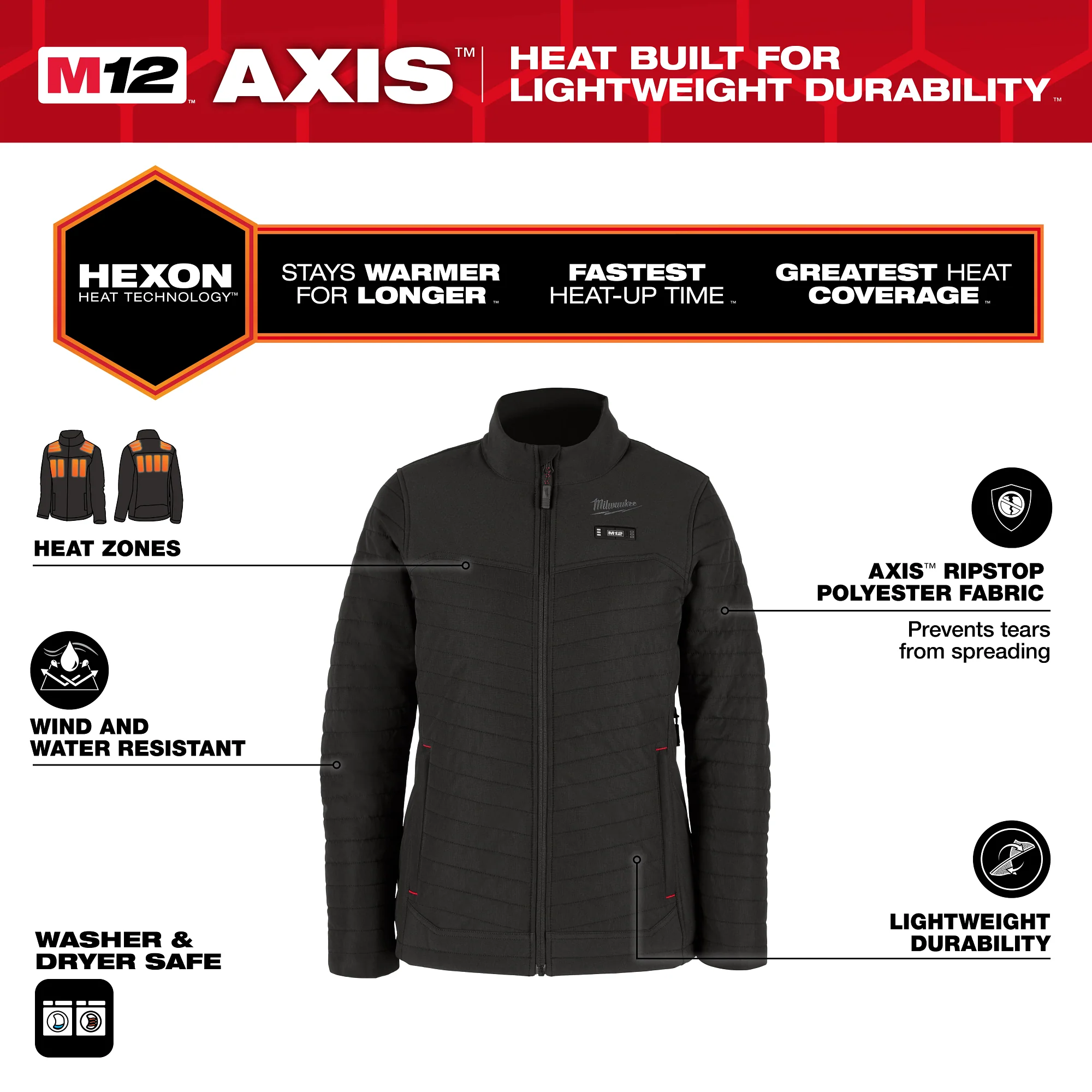 Milwaukee M12 WOMEN’S HEATED AXIS JACKET F102B-21XS - Image 3