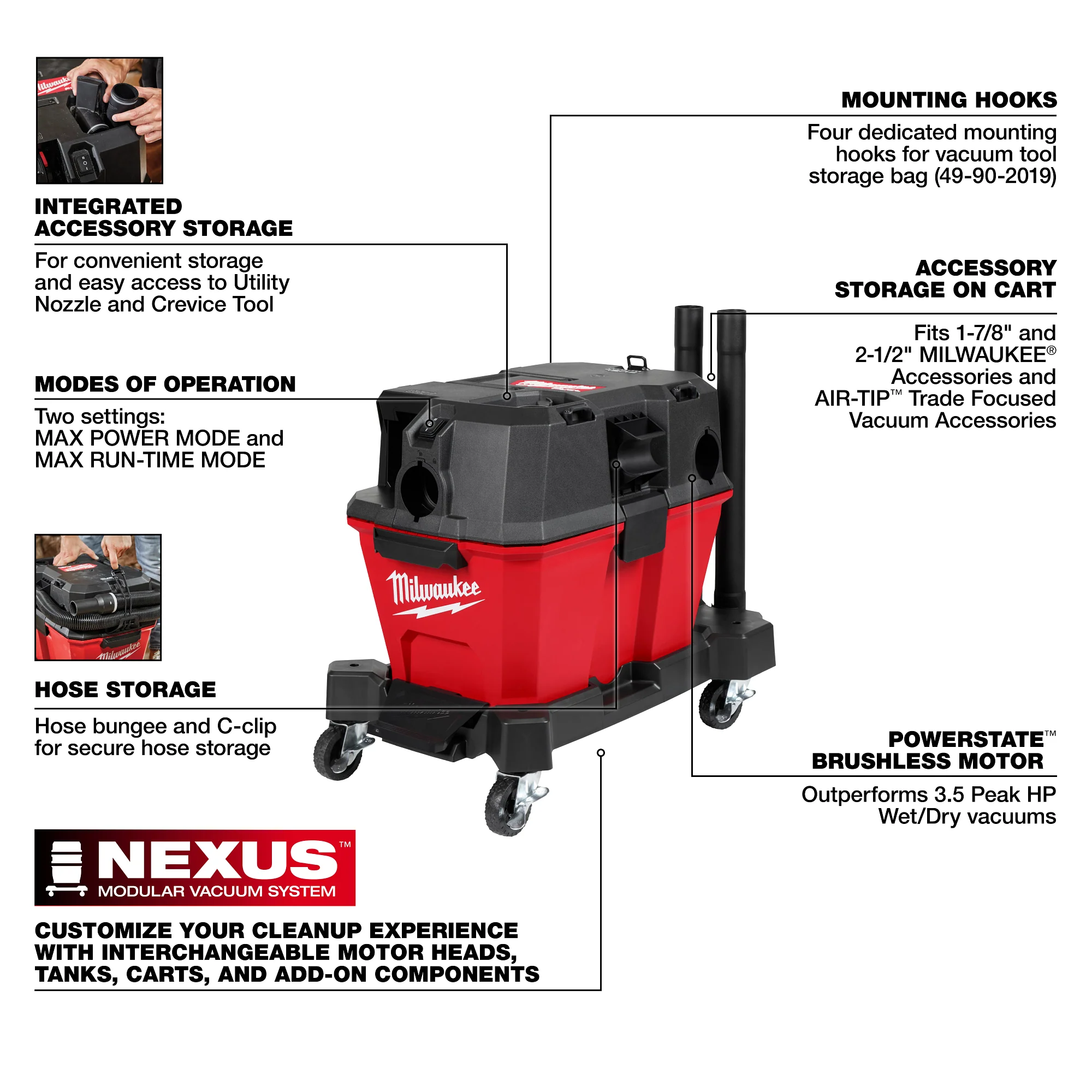 Milwaukee M18 FUEL 6 GALLON WET/DRY VACUUM 0910-20 - Image 5
