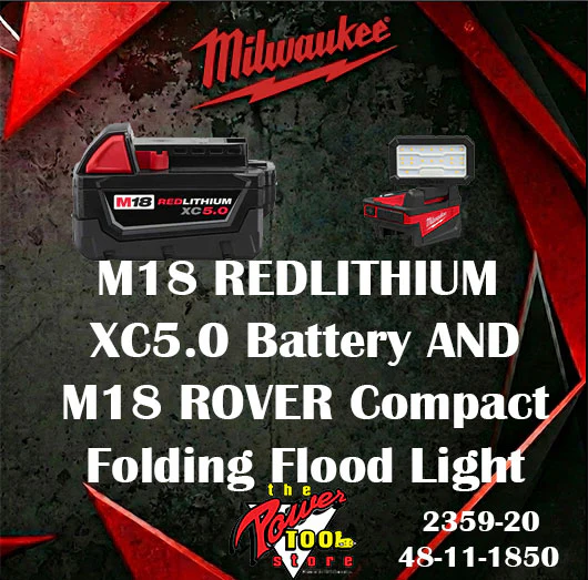 Milwaukee M18 ROCKET Dual Pack Tower Light w/ ONE-KEY 2120-20 + FREE M18 ROVER Compact Folding Flood Light w/ USB Charging 2359-20 and 48-11-1850 - Image 2