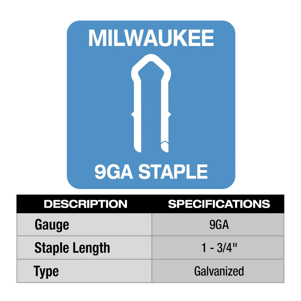 Milwaukee 9 Gauge 1-3/4" Galvanized Staples MPU134-960 - Image 6