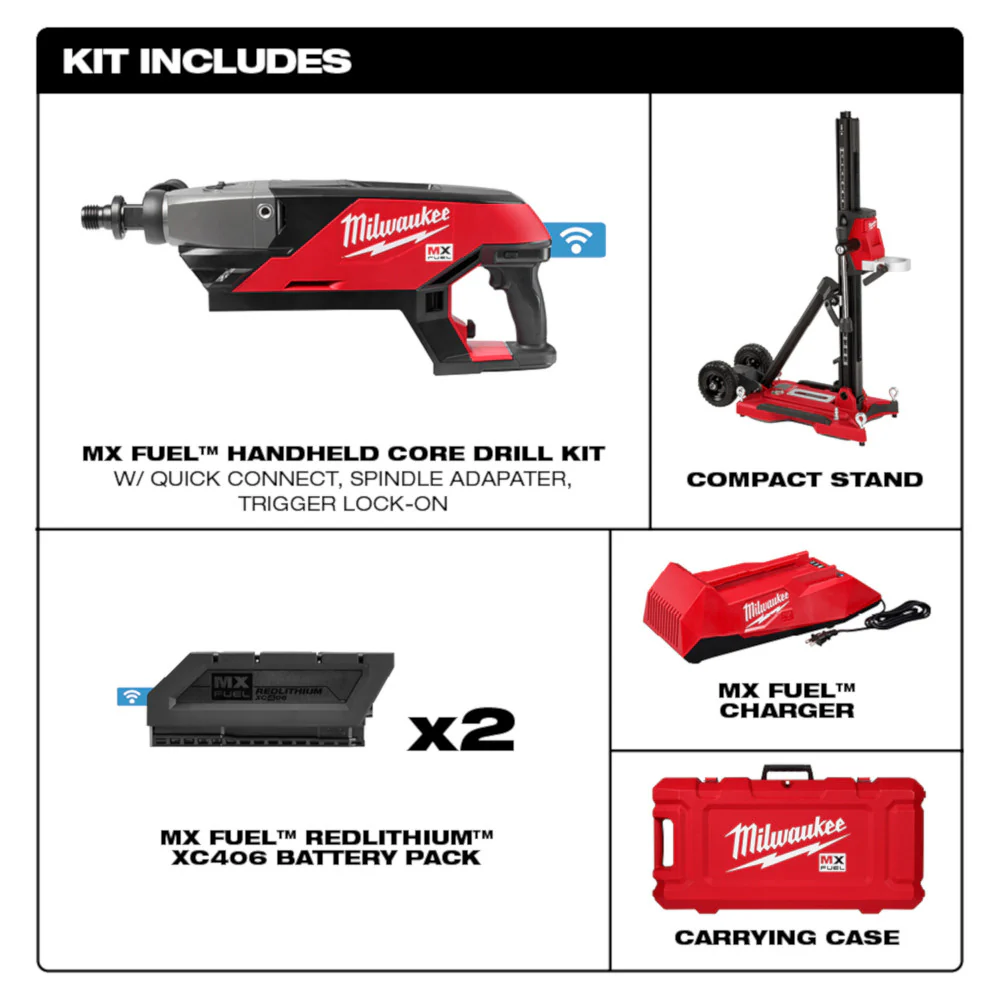 Milwaukee MX FUEL Handheld Core Drill Kit with Stand MXF301-2CXS - Image 3