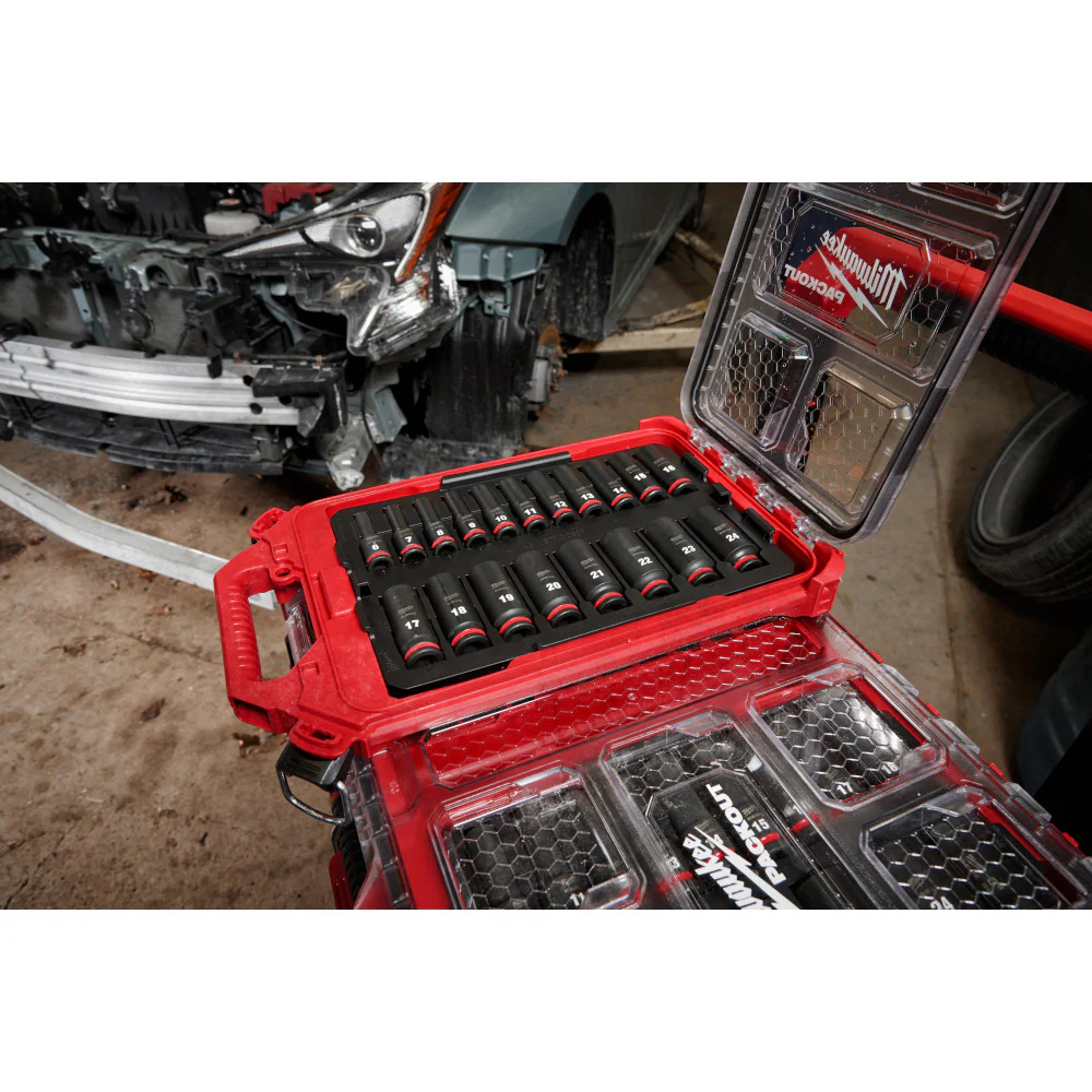 Milwaukee SHOCKWAVE Impact Duty 3/8" Drive Metric Deep 6 Point Socket Set with PACKOUT 49-66-6801 - Image 12