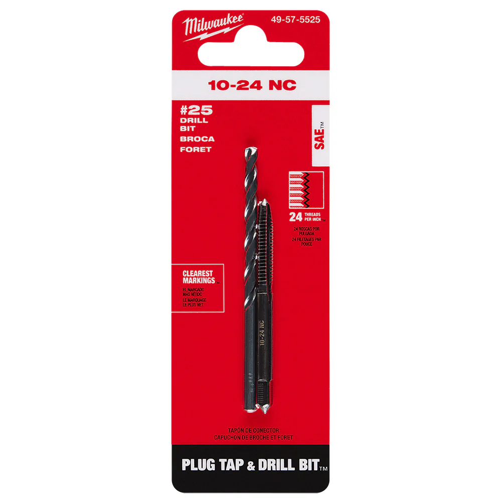 Milwaukee Straight Flute Plug Tap & Drill Bit Set 49-57-5508 - Image 48