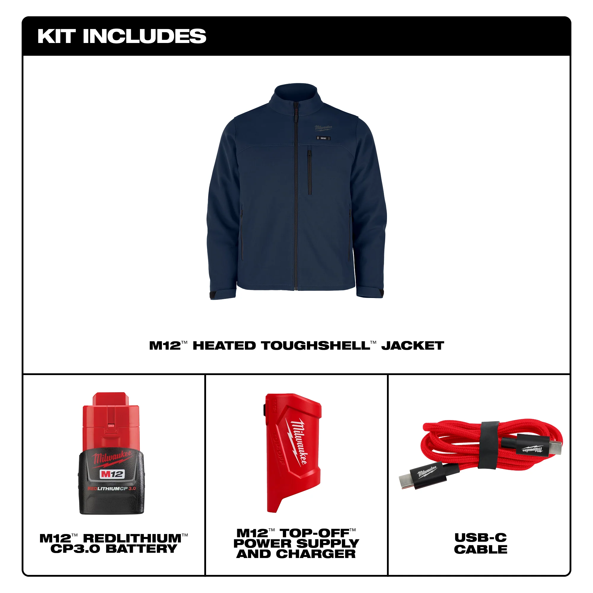 Milwaukee TOUGHSHELL JKT KIT - BLUE XL M100U-21XL - Image 3