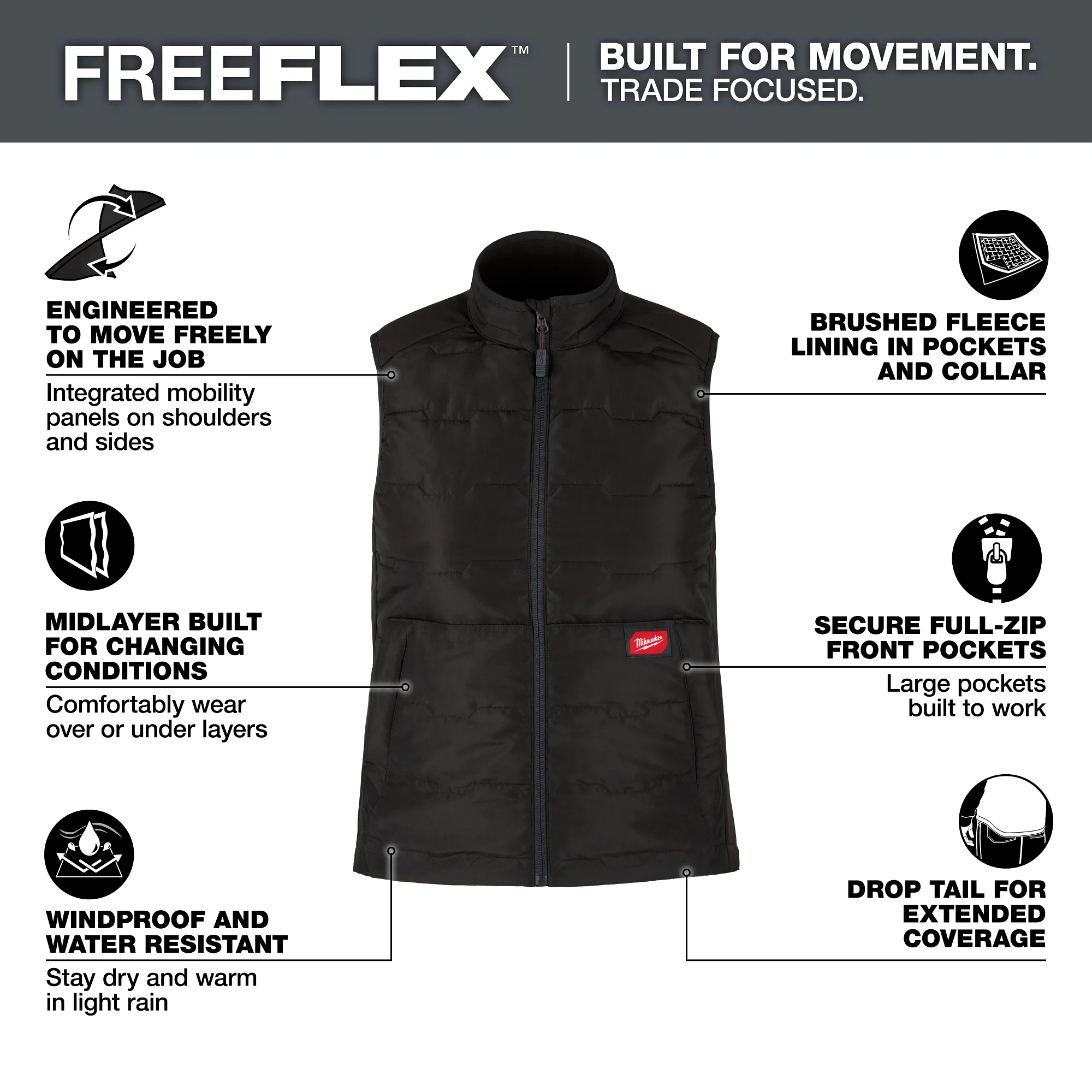 Milwaukee Women's FREEFLEX Vest - BLK L F350B-L - Image 3