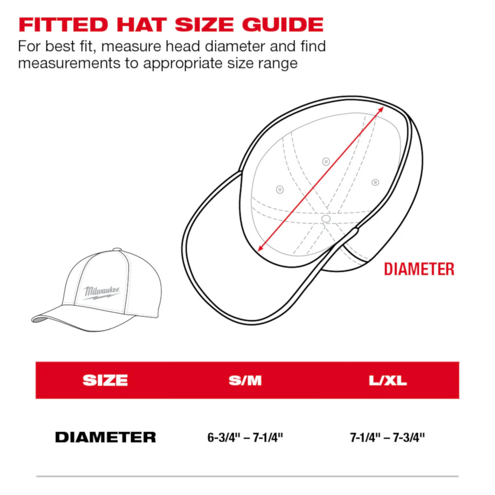 Milwaukee WORKSKIN Performance Fitted Hat Gray S/M 507G-SM - Image 56