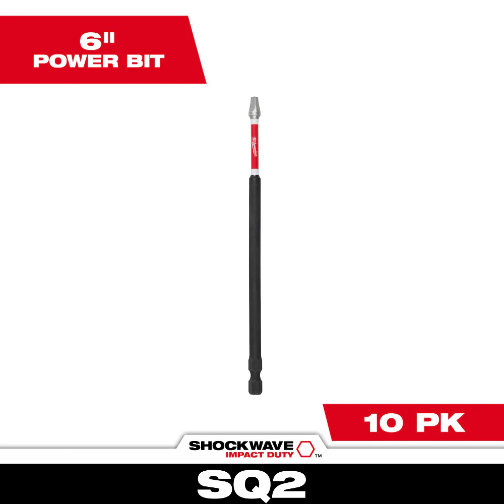 Milwaukee SHOCKWAVE Impact Duty 6" SQ2 Driver Bits 48-32-4815 - Image 2