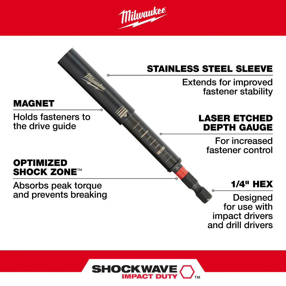 Milwaukee 7 Piece SHOCKWAVE™ Impact Magnetic Drive Guide Set SHOCKWAVE™ Impact Duty 48-32-4518 - Image 3